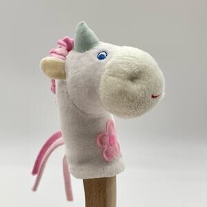 Haba MIni 4" White Pink Unicorn Finger Puppet Plush Pastel